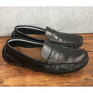 Clarks Mens Size 9.5 M Black Leather Driving Moccasin Penny Loafers Shoe‎